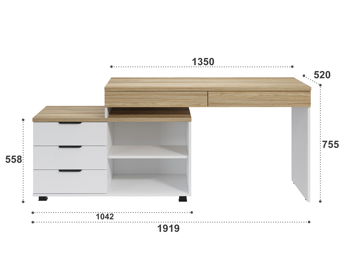 Стол Скайлайт СЛ-21К блэквуд ячменный/белый/меренга