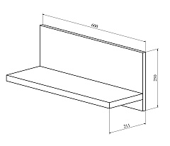 Полка Виктория ВИ-90 дуб крафт золотой