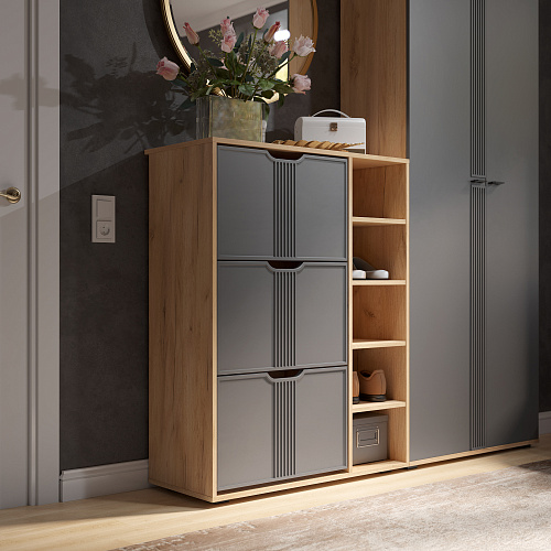 Тумба Эмилия ЭЛ-42 дуб крафт золотой/графит