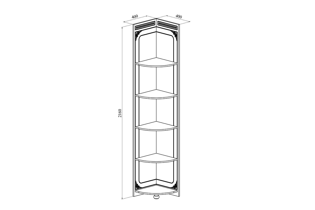 Стеллаж угловой Ассоль плюс АС-54 ваниль