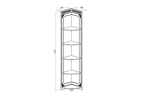 Стеллаж угловой Ассоль плюс АС-54 ваниль