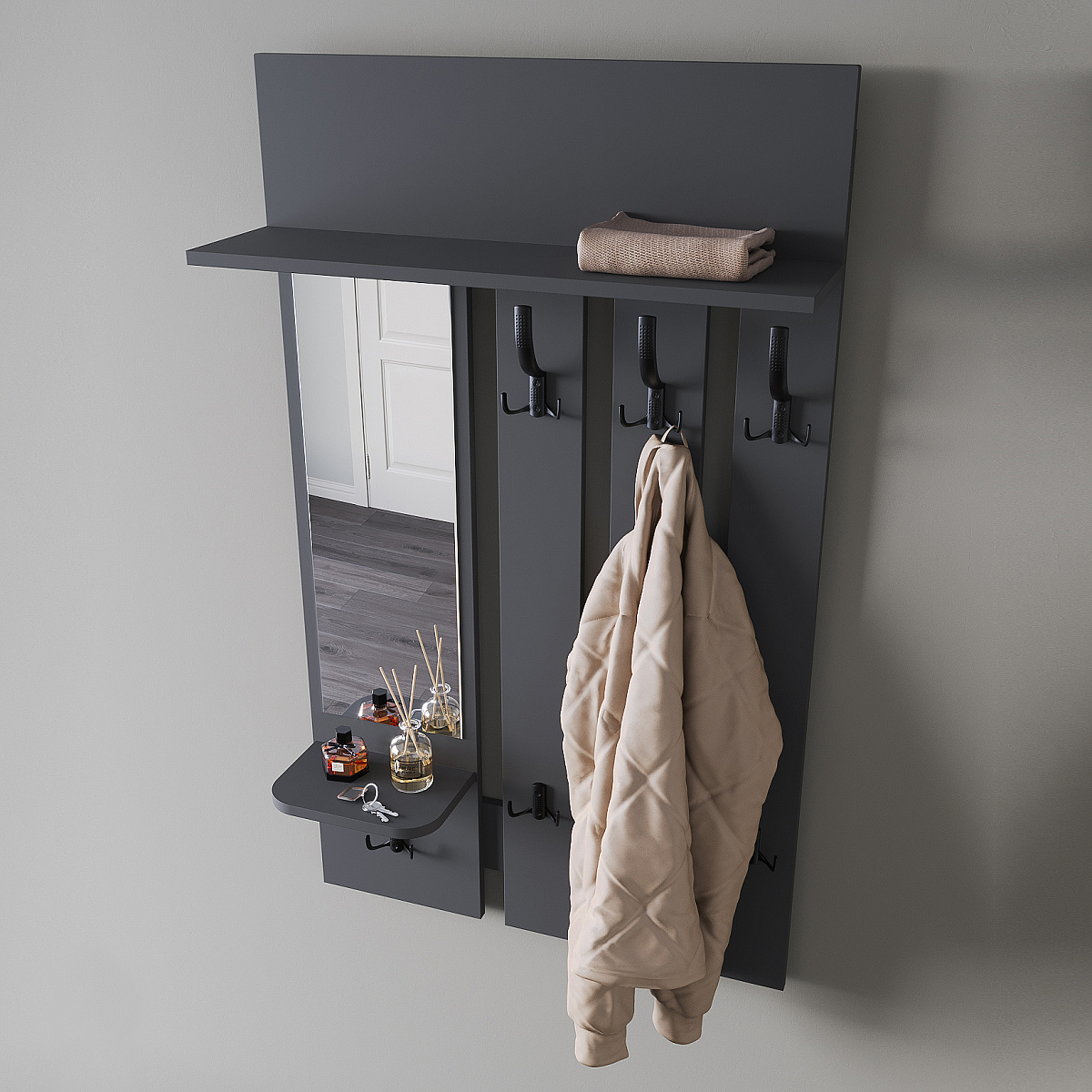 Вешалка ВН-10 серый графит/графит