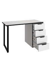 Стол С-400 белый структурный/меренга/черная кромка