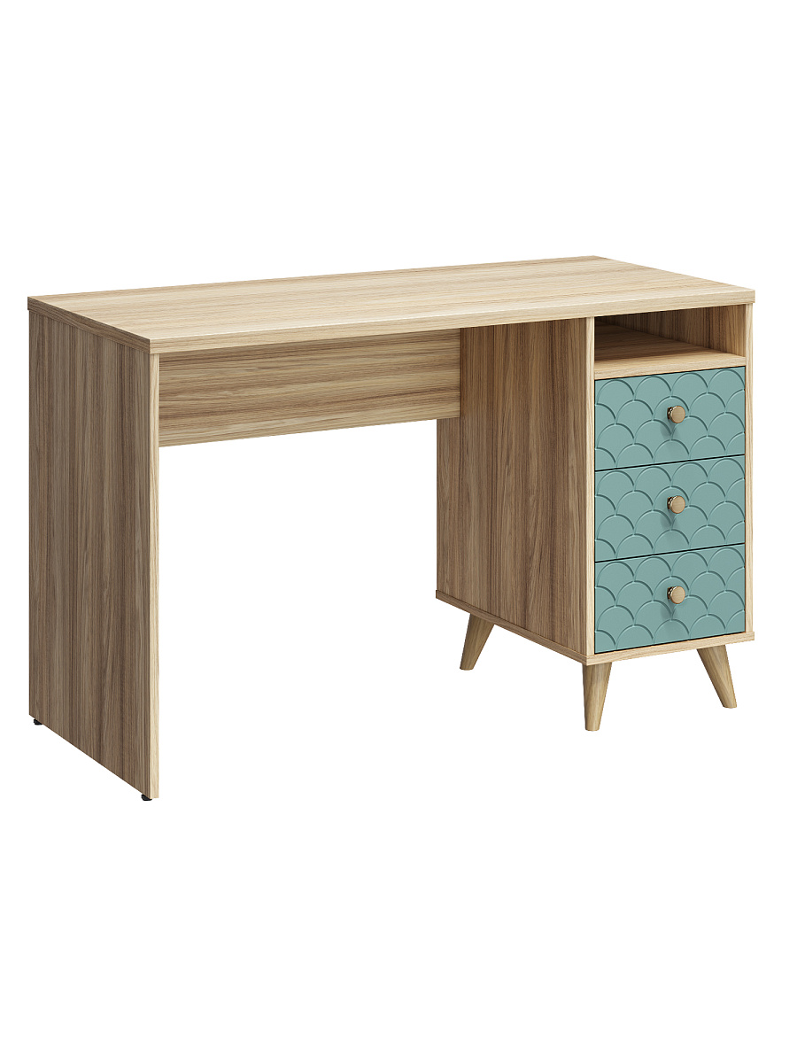 Стол Велламо ВО-17 блэквуд ячменный/бирюза (правый)