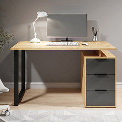 Стол С-406 дуб крафт золотой/графит (1350*600)