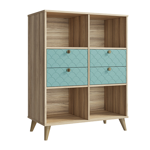 Комплект мебели для гостиной Велламо ВО-102 блэквуд ячменный/бирюза