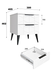 Тумба прикроватная Контемпо КТ-04 белый бриллиант/бланж