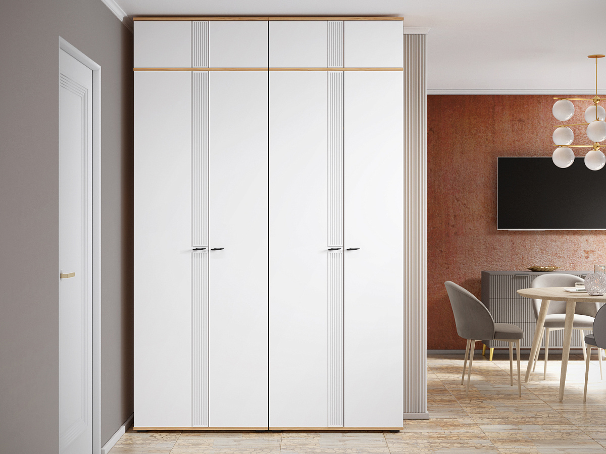 Антресоль Эмилия ЭЛ-51 дуб крафт золотой/меренга