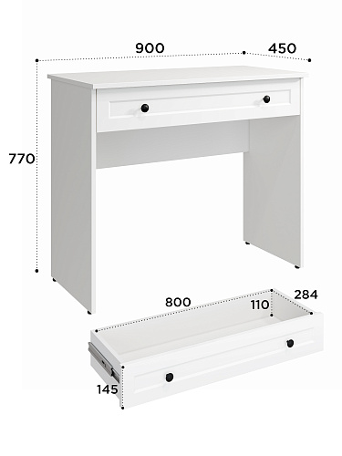 Стол туалетный Вильям ВМ-25 белый бриллиант/бланж