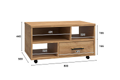 Стол журнальный Виктория ВИ-60 дуб крафт золотой