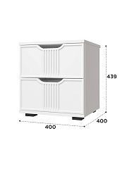 Тумба прикроватная Эмилия ЭЛ-25 белый структурный/меренга