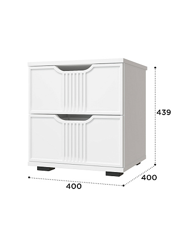 Тумба прикроватная Эмилия ЭЛ-25 белый структурный/меренга