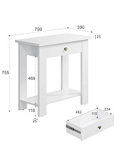 Стол С-301 белый структурный