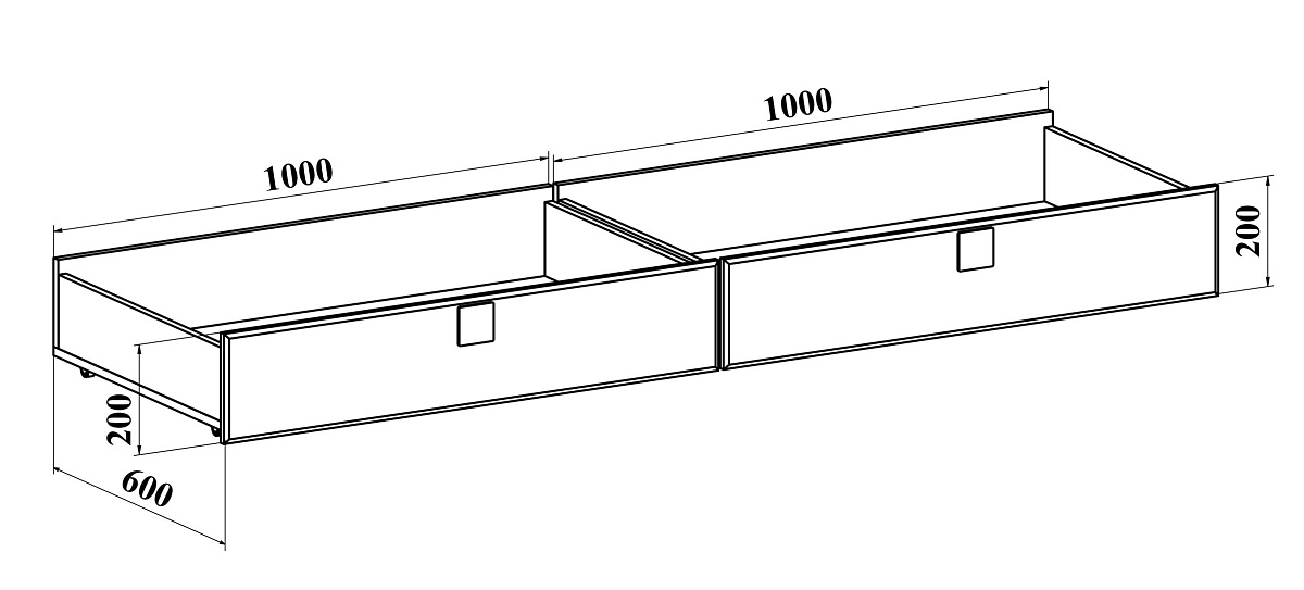Ящики к кровати Анастасия АН-40 (к кровати АН-22К) дуб роше/мисандея cтоун