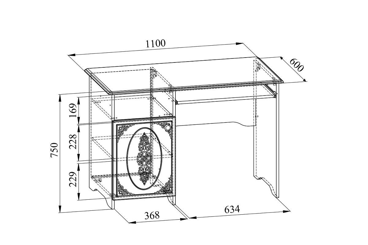 Стол Ассоль АС-243К белое дерево