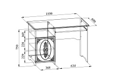 Стол Ассоль АС-243К белое дерево