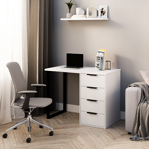 Стол С-404 белый структурный/меренга (1000х550)