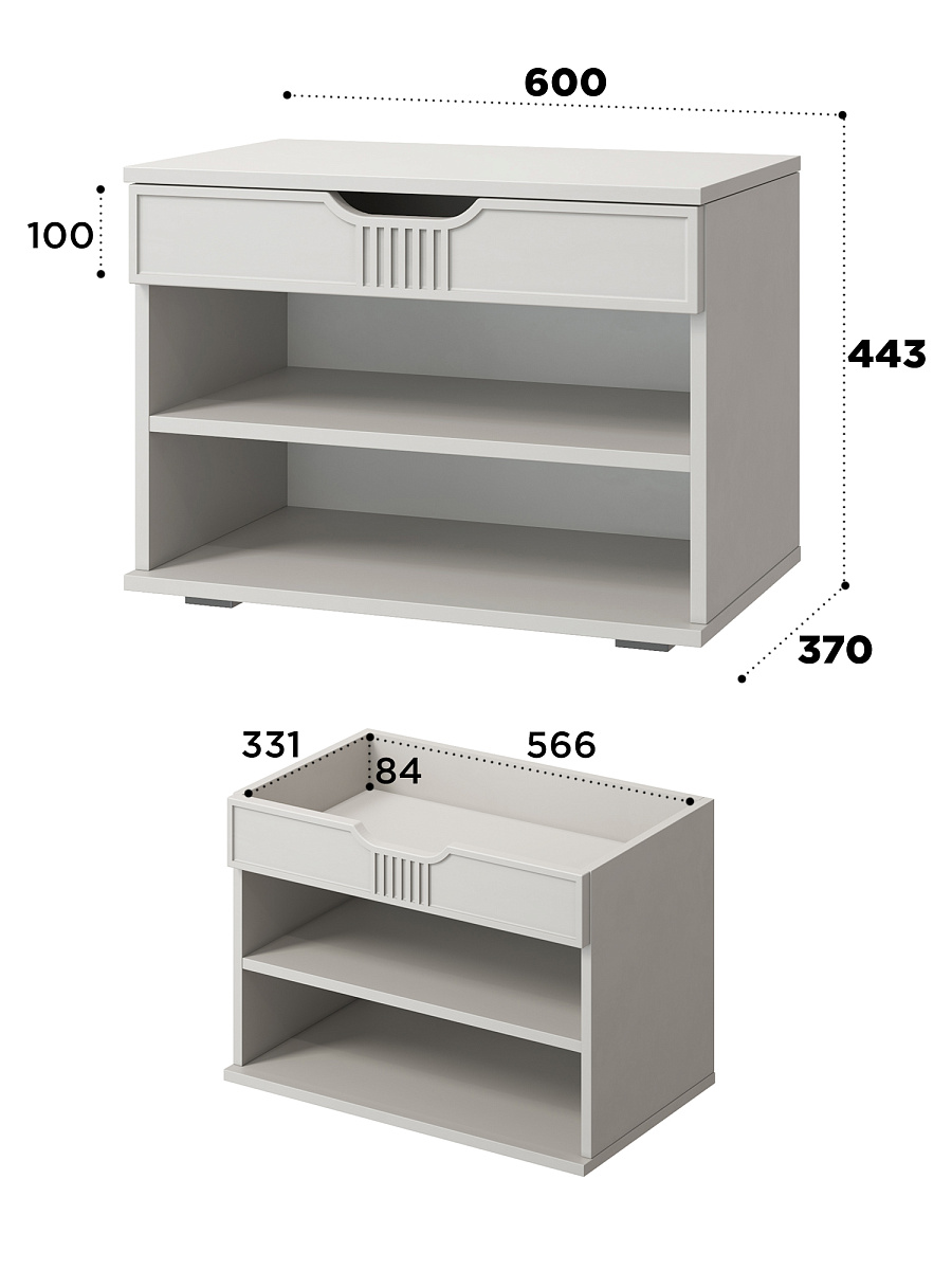 Тумба Эмилия ЭЛ-44 кашемир/шарли керамика