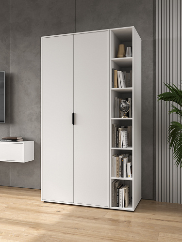 Шкаф для одежды Оптима ОП-14 белый структурный/меренга