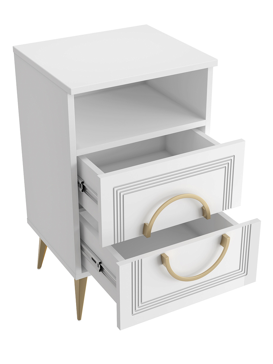 Тумба прикроватная Оливия ОЛ-06 белый бриллиант/бланж