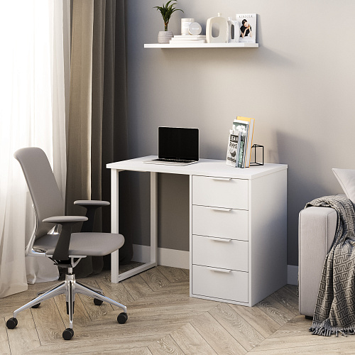 Стол С-414 белый структурный/меренга (1000х550)