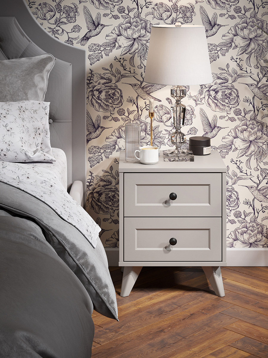 Тумба прикроватная Вильям ВМ-14 кашемир/шарли керамика