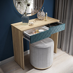 Стол Велламо ВО-09 блэквуд ячменный/морская волна