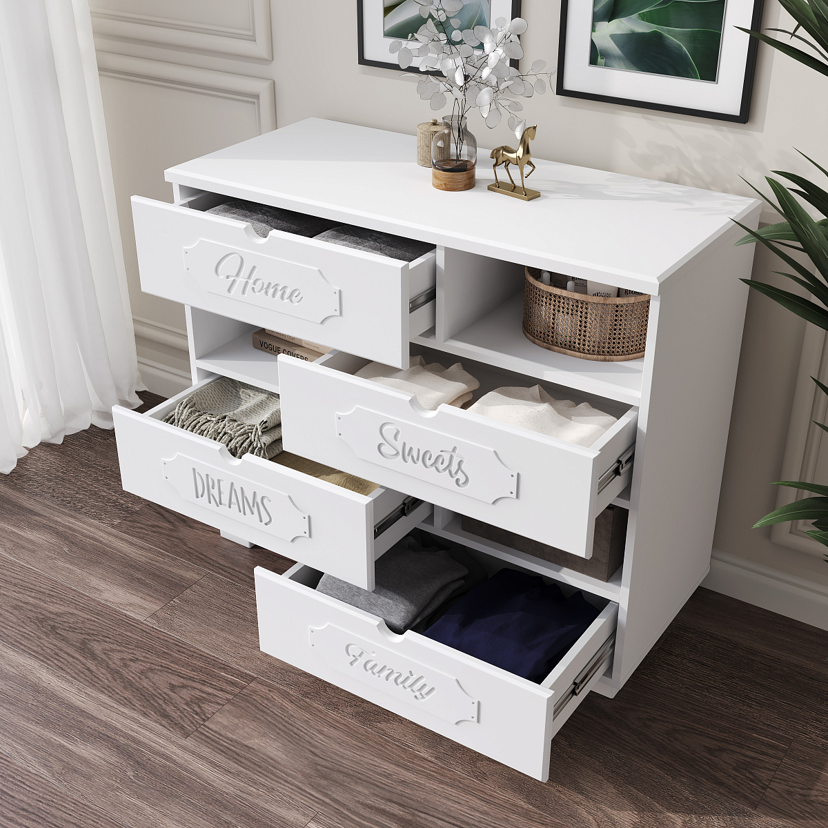 Комод ДримСтар ДС-10 белое дерево