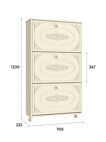 Тумба для обуви (обувница) Ассоль плюс АС-46 ваниль