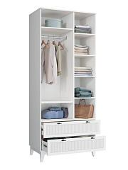 Шкаф платяной Ларри ЛР-02 белый бриллиант/бланж/опоры белые