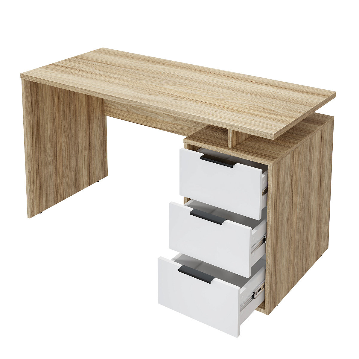 Стол С-407 блэквуд ячменный/меренга (1350*600)