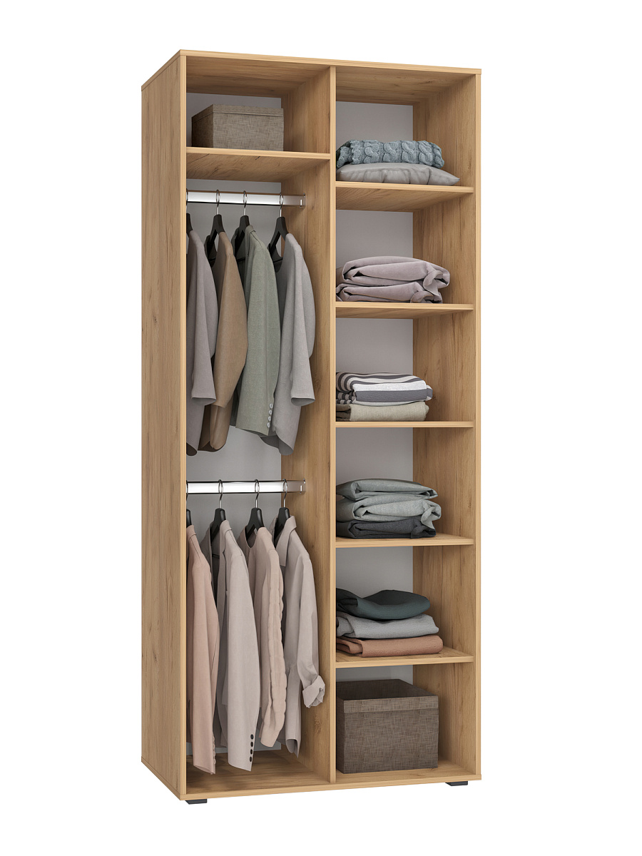 Шкаф для одежды Оптима ОП-01 дуб крафт золотой/меренга