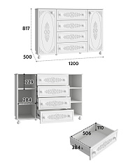 Тумба комбинированная Ассоль АС-19 белое дерево