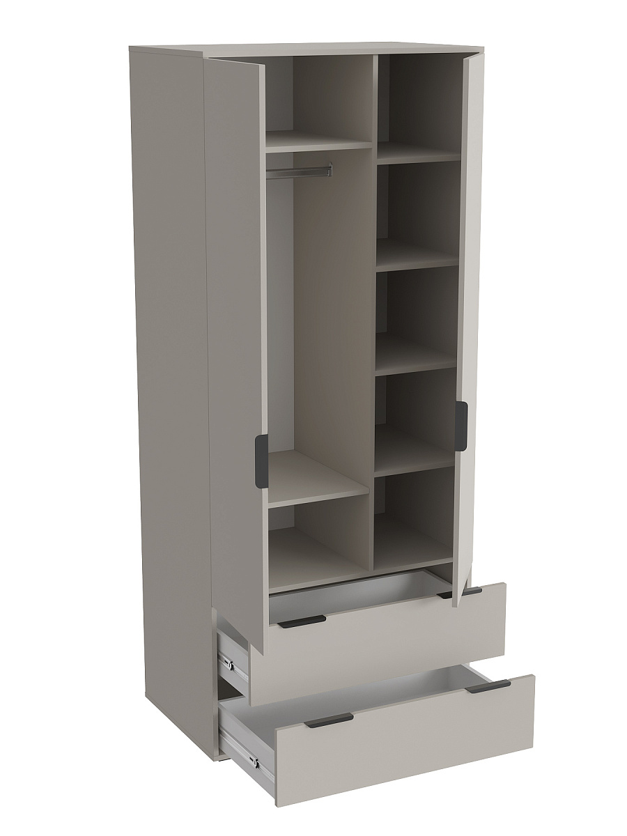 Шкаф платяной Оптима ОП-25 глиняный серый/риолит