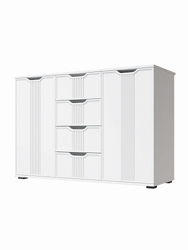 Комод Эмилия ЭЛ-21 белый структурный/меренга