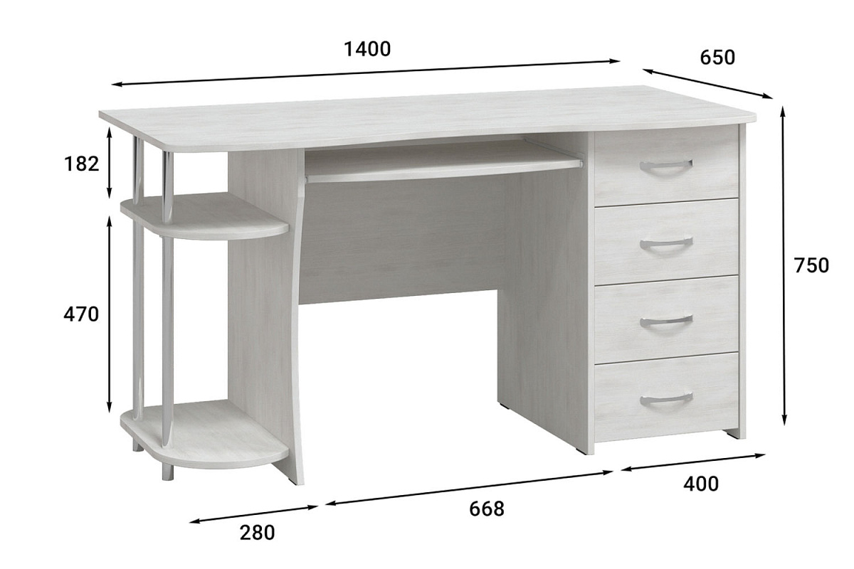 Стол компьютерный С-222БН северное дерево светлое