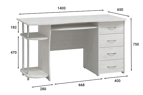 Стол компьютерный С-222БН северное дерево светлое