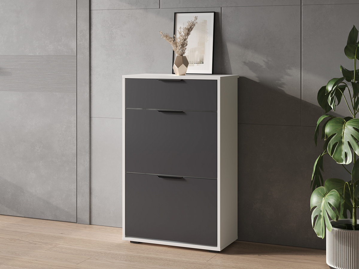 Тумба Оптима ОП-09 белый структурный/графит