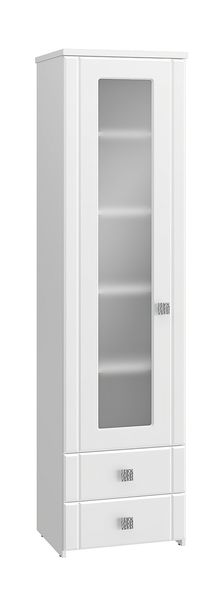 Шкаф-пенал со стеклом Изабель ИЗ-63К белое дерево