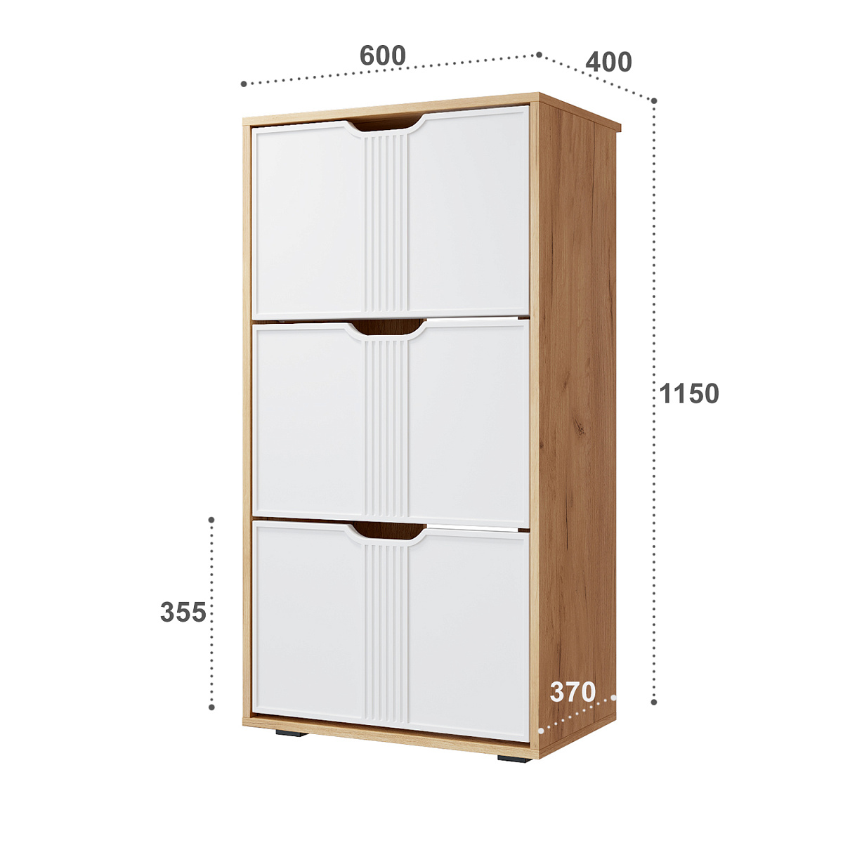 Тумба Эмилия ЭЛ-43 дуб крафт золотой/меренга