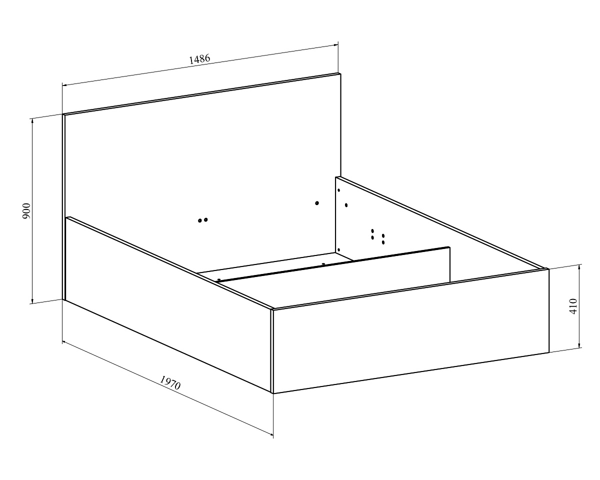 Кровать Виктория ВИ-37 (1400x1900) дуб крафт золотой