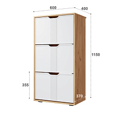 Тумба Эмилия ЭЛ-43 дуб крафт золотой/меренга