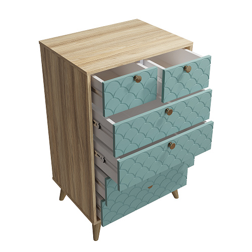 Комод Велламо ВО-02 блэквуд ячменный/бирюза