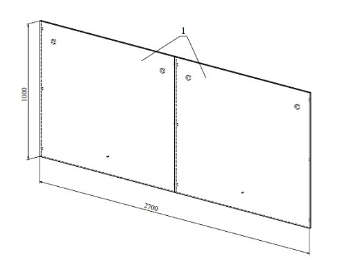 Изголовье для кровати Виктория ВИ-25 (2700x1000) дуб крафт золотой