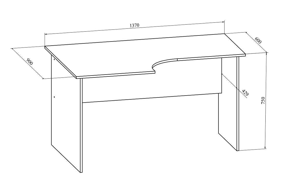 Стол эргономичный ОФ-10 северное дерево светлое