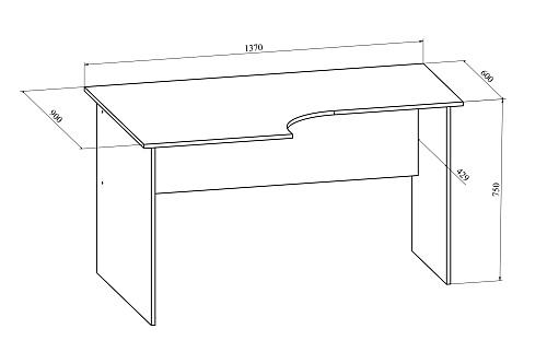 Стол эргономичный ОФ-10 блэквуд сатиновый