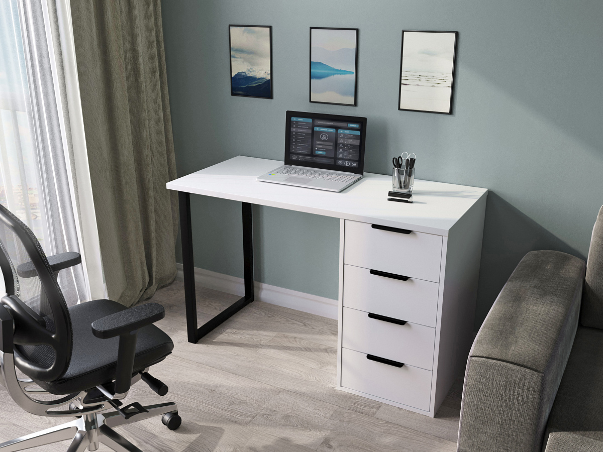 Стол С-400 белый структурный/меренга