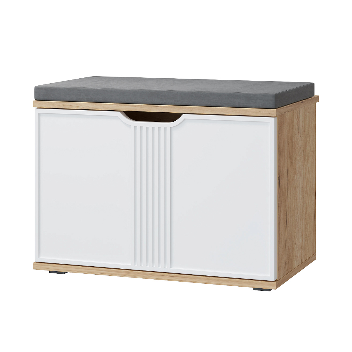 Тумба Эмилия ЭЛ-4К (с подушкой) дуб крафт золотой/меренга