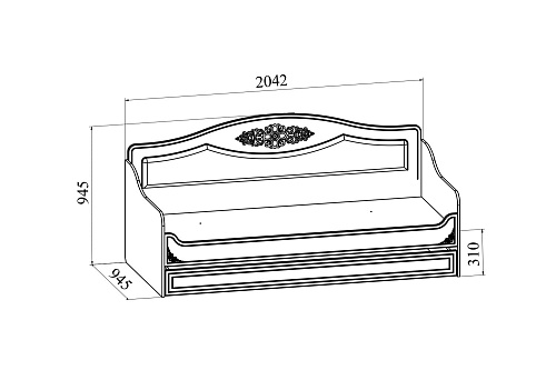 Кровать Ассоль плюс АС-47 (2000х900) ваниль