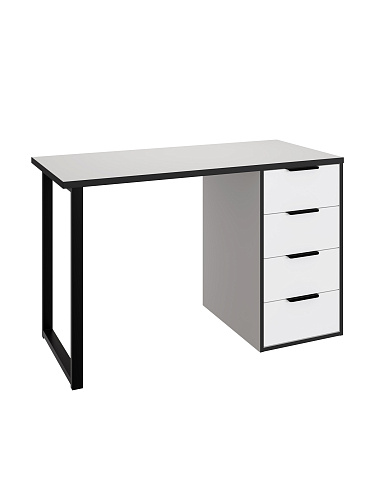 Стол С-400 белый структурный/меренга/черная кромка